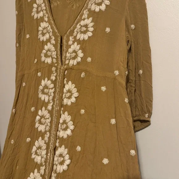 Free People Women's Embroidered Fable Midi Dress XS Cottagecore Boho Indie Free People Women's Embroidered Fable Midi Dress XS Cottagecore Boho Indie